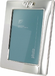 ENG16S- Silver Plated Photo Frame with Double Hear